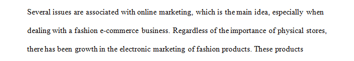 Pick a topic that is related to fashion retail industry in E-commerce.