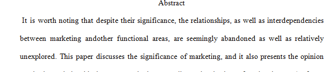 The relationships and inter dependencies between marketing and other functional areas.