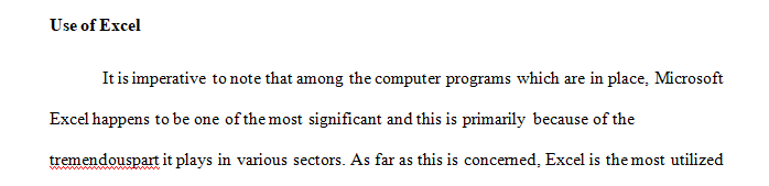 Two page essay on how excel can be used in your daily life