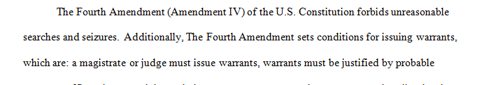 Week Four discusses interrogations and search warrants and the protections of the Fourth Fifth and Sixth Amendments.