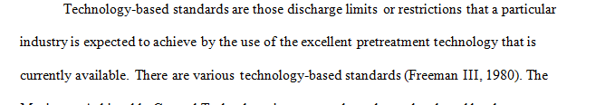 What is a technology-based standard in environmental law