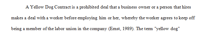 What is a yellow dog contract as described in the Norris-LaGuardia Act of 1932