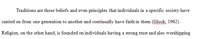 What is essential (in the practices and beliefs) for a tradition to be called a religion