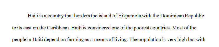 Write 2 page paper on Haiti's public policy issue on Food Insecurity