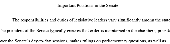 Analyze the important positions in the Senate and explain where the real leadership is found.