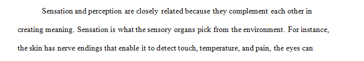 Chapter 5 - Sensation and Perception Discussion