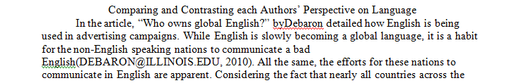 Compare contrast each author's perspective on language. 