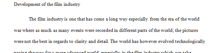 Describe how you believe your selected alternative movement may have affected the film industry or development of film