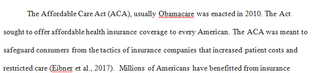 Differentiate between at least three groups of stakeholders impacted by the ACA.