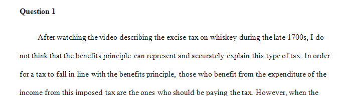 Discuss whether you believe that the excise tax placed on whiskey to pay for the national debt incurred during the U.S. Revolutionary War