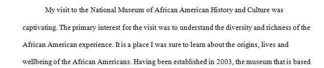 Explain The paper as you were at the national museum of African-American history and culture.