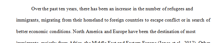 In that case you would talk about immigration in general and then talk about the ethical and moral part about people giving jobs to immigrants. 