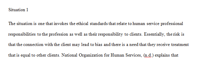 Search for the ethical standards for human service professionals on their website and read them