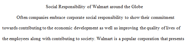 Social responsibility of Walmart around the globe 