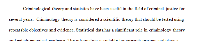 The relationship between criminological theory and statistical data. 