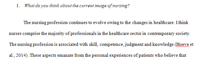 What do you think about the current image of nursing