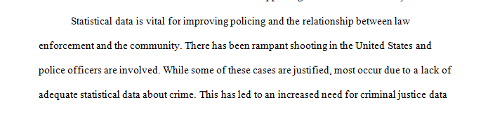 Write a 700- to 1050-word paper that either supports or refutes statistical data as a means of supporting criminal justice policy.