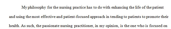 Write a brief page on your philosophy of advanced practice nursing in primary care.