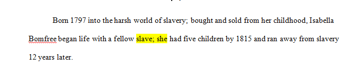 Write four sentences about Sojourner Truth. 