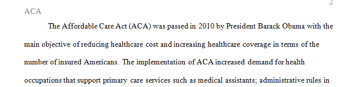 Analyze the change in healthcare careers since the implementation of the Affordable Care Act.