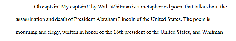 Compare OR contrast "oh captain my captain" and Edwin Arlington Robinson's poem Richard Cory