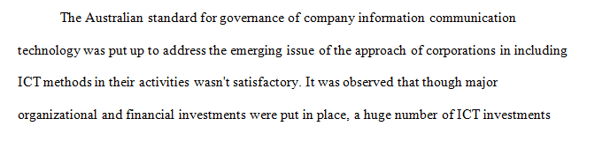 Describe a situation in your internship, or previous work, where you have taken account of an Australian Standard in fulfilling your ICT task