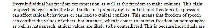 Discuss how freedom of expression and intellectual property rights might ethically conflict.