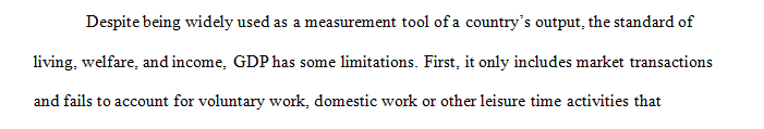 Discuss the limitations of Gross Domestic Product(GDP) as a measurement tool.