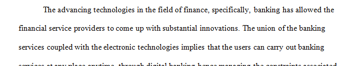 Do research on a technology advancement related to my major, finance.