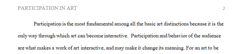 Do you agree with the authors’ assertion that participation is the most fundamental of the basic distinctions of art