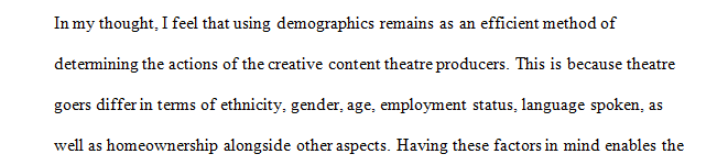 Do you think that the use of demographics, as described in your course pack