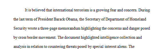 Evaluate the threat that may be posed to the U.S. from international terrorists entering via Central and South America.