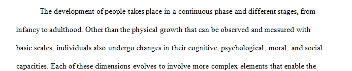 Explain what theory informs the areas of development you selected.