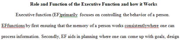 Investigate the role and function of the executive function in creating memories.