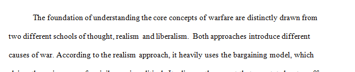 Need a 5-6 page MLA format essay on the six core concepts of warfare.  