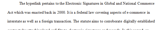 Post the hyperlink to one federal statute which influences commerce on the internet