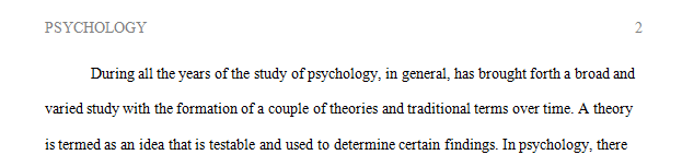 Research and write a paper about any topic in Psychology that is of interest to you