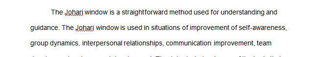 Research define and explain the Johari Window