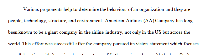 Select a well-known company in the aviation community to examine its organizational environment and behavior.