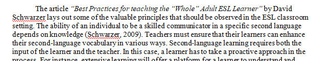 What do you think you can add to the ESL class in terms of motivating our students to hone their English skills for other reasons