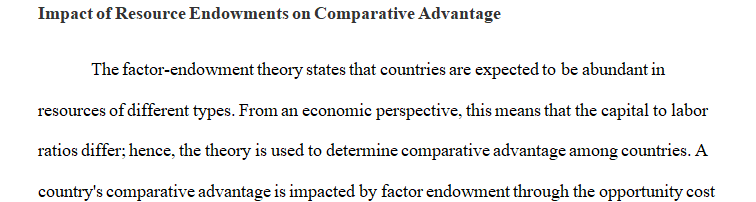 What is the impact of resource endowments on comparative advantage