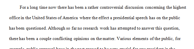 What role does presidential speech have on public approval