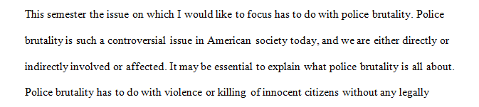 Which social issue will you be focusing on this semester