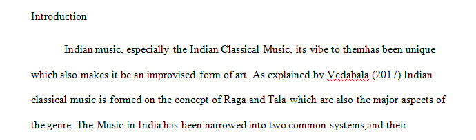 Write a critical term paper on Indian classical music from the library research covering key concepts 