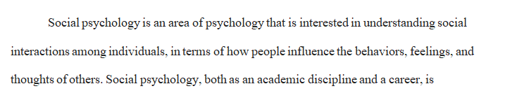 Write an APA-style review paper whose topic is the specialization of social psychology