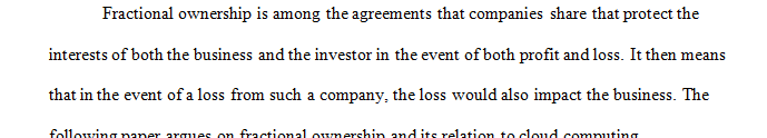 Write at least 500 words fractional ownership and it's relation to cloud computing