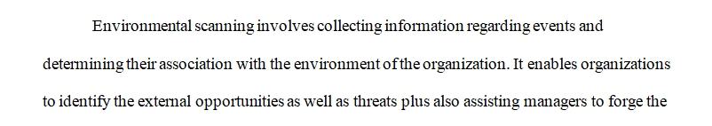 You will perform an environmental scan for your target company. 