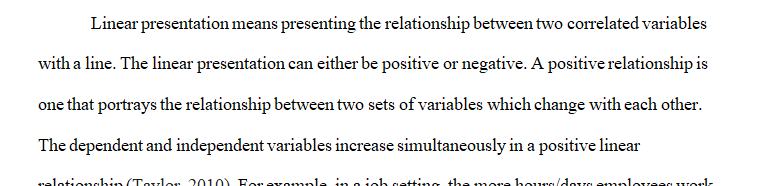 ​Discuss the Difference Between a Positive Linear Relationship and a Negative Linear Relationship 