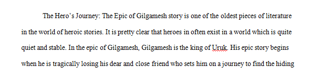 Identify one character from either The Epic of Gilgamesh since you have read it completely