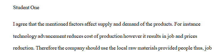 One cause of shift in supply is production costs.  